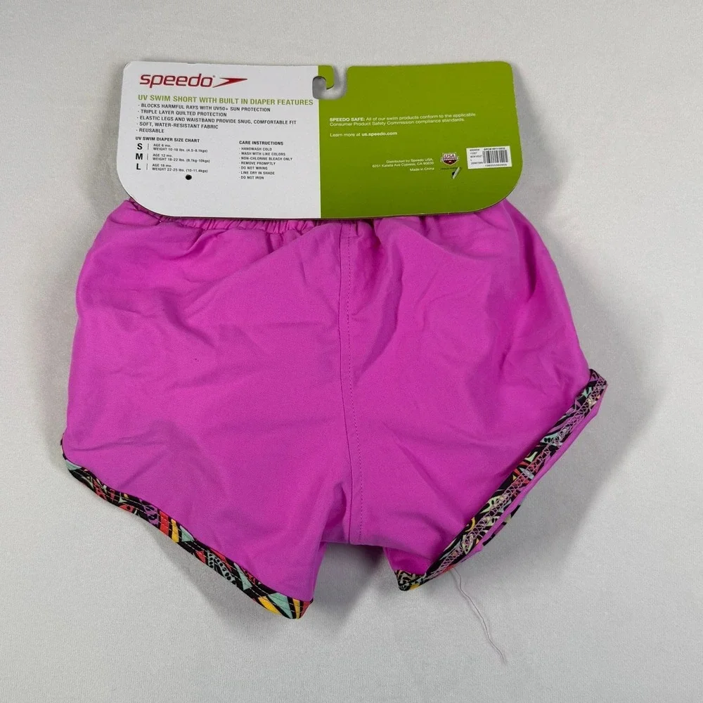 Speedo Kids UV Swim Short with Built In Diaper Pink Size‎ L 18 Months UV50+ New